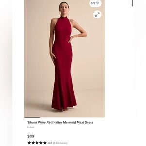 Lulu's Burgundy Halter Maxi Dress